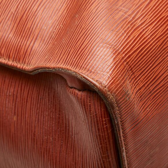 LOUIS VUITTON Brown Leather Keepall 50 Boston Bag - Picture 4 of 11